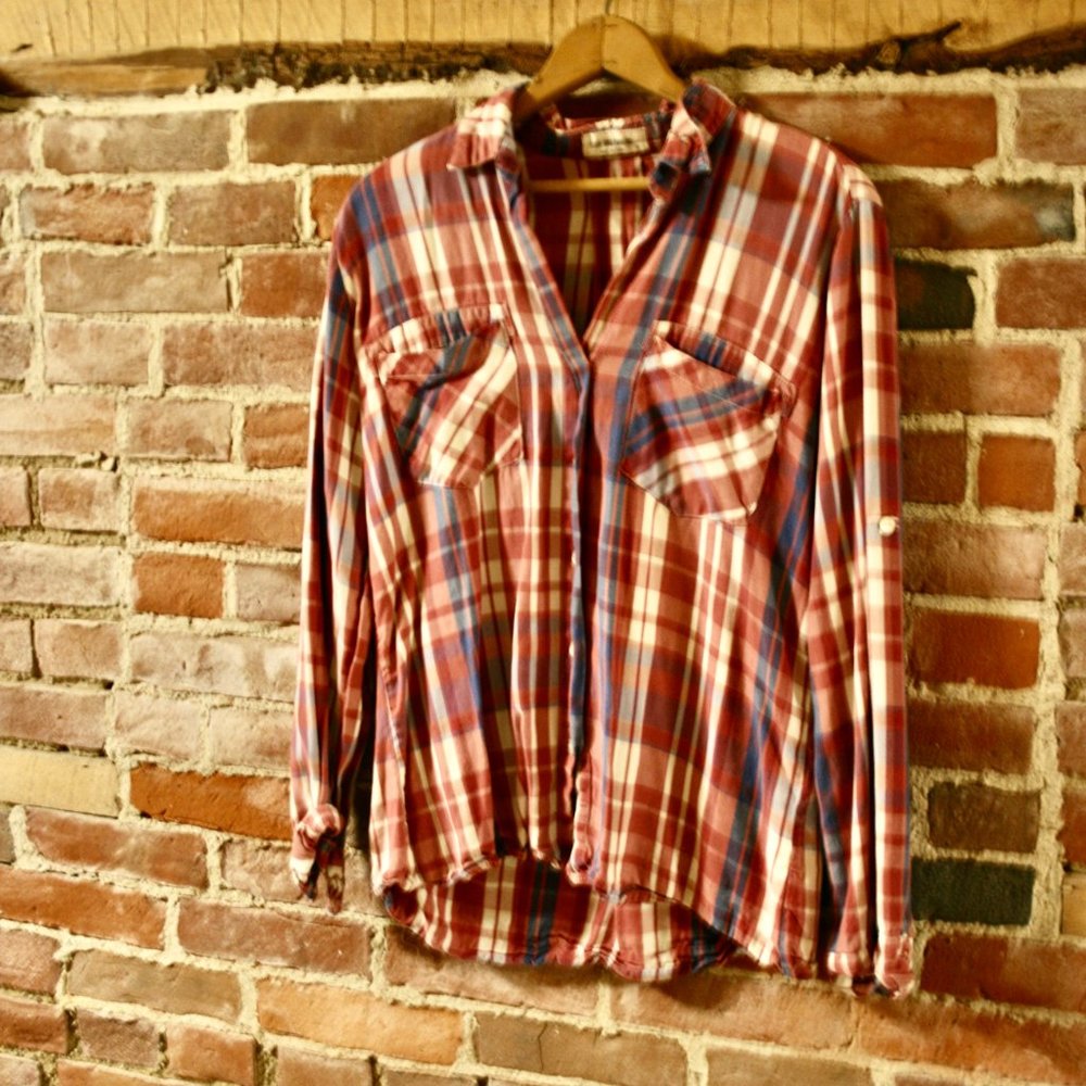 Anthropologie 4 Our Dreamers Soft Plaid Button Up
